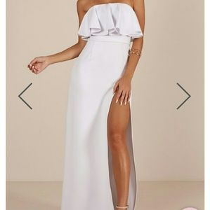 White Maxi Strapless Dress Showpo Poets and Lovers